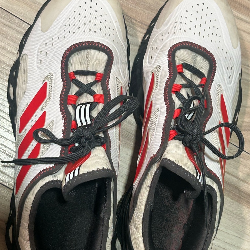 Adidas White and Red Running Shoes